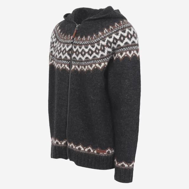 Brynjudalur Icelandic wool knitted hooded sweater